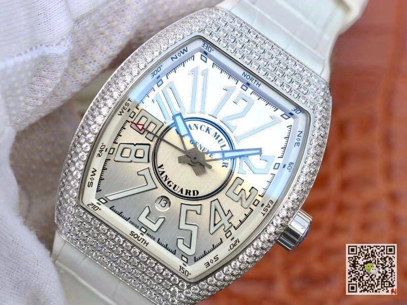 Franck Muller Vanguard V45.SC.DT.D.NBR.CD.5N.NR 1:1 Best Edition Replica Watch Swiss ETA2824 Silver Dial